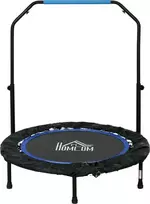 Homcom SPORTNOW 102 cm fitneso batutas, sulankstomas mini batutas su 4 kryptimis reguliuojamo aukščio rankena, LCD monitorius, fitneso šokdynė suaugusiems, vaikams, iki 100 kg