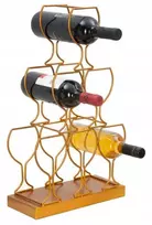 Vilde Stojak na wino, 6 butelių, auksinė, 31 x 12 x 53 cm