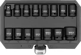Yato Toya Sa Poland Smūginių trumpų galvučių rinkinys – AS-Drive 1/2", CrMo – 10–27 mm, 15 vnt (YT-10253)