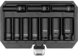 Toya Sa Poland Smūginių ilgų galvučių rinkinys – AS-Drive, CrMo – 1/2", 10–27 mm, 10 vnt