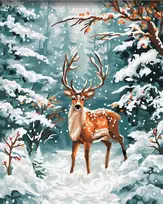 Tapyba pagal numerius Wizardi Beldizart Paveikslas pagal skaičius rinkinys "Elnias" 40x50 cm W063 0125