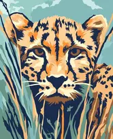 Tapyba pagal numerius Wizardi Beldizart Tapymas pagal numerius rinkinys "Leopardas medžioklėje" 16,5x13 cm MINI311 0425