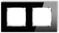 Karlik Elektrotechnik 12-12-IRSK-2 ICON Universalus dvigubas kvadratinis rėmas - stiklo efektas (rėmas: juodas dugnas: juodas) 12-12-IRSK-2