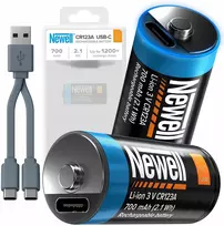 NEWELL NL4206 CR123A USB-C 700 mAh baterijos 2 vnt. blisteryje