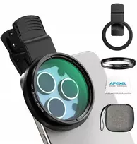 APEXEL CPL poliarizacinis filtro lęšis 52 mm išmaniesiems telefonams + segtukas / APL-52-CPL
