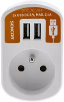 Kištukinis lizdas su 2x USB Sencor SPC70WH