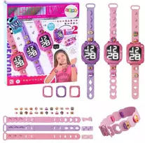 Lean Toys Vaikiškas laikrodukas su keičiamomis apyrankėmis ir dekoracijomis