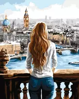 Tapyba pagal numerius Wizardi Beldizart Paint by Numbers kit "A View of London" 40x50 cm W097 0425