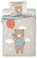 MCU Patalynė dziecięca 100x135 Balonik Meškiukas smėlio sp. 026 Przytulaki bawełniana poszewka 40x60