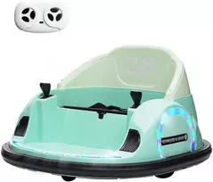AIYAPLAY 12V vaikiškas automobilis-buferis su 2,4G nuotolinio valdymo pulteliu, elektrinis buferis su muzika ir šviesomis, 2 km/h, vaikų elektrinis automobilis su 360° sukimu, skirtas 1,5-5 metų vaikams, žalias