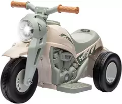 AIYAPLAY vaikiškas elektrinis motociklas, 6V vaikiškas motociklas su muzika, burbulais, vaikiška transporto priemonė su priekiniais žibintais, 2,5-3 km/val., 2-5 metų vaikams, maks. 30 kg, kreminės baltos spalvos