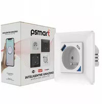 Schneider Electric T400U PSMART išmanusis lizdas, baltas, TUYA Wi-Fi, USB+USB-C, TU-YA matavimo lizdas