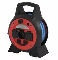 Šalčiui atsparus prailginimo laido ritė Emos P08520W 20m 4 lizdai 230V 13A 1.5mm2 silikoninis IP44 mėlynas