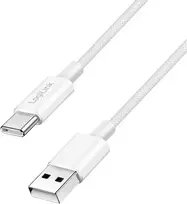 LogiLink USB-A - USB-C 1,0 m nailono pintas, baltas