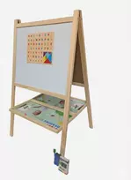 Dvipusė medinė magnetinė piešimo lenta vaikams
