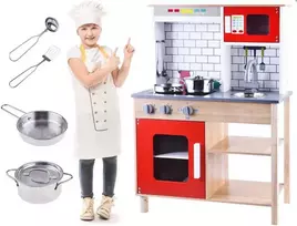 Medinė virtuvėlė su priedais Magic