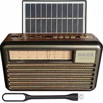 Nešiojamasis radijas LTC PS Liwa Retro su saulės baterija (MK-193BT), FM, Bluetooth, USB, SD, AUX, USB lempa, pilkas