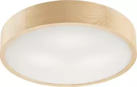 Lubinis šviestuvas Lamkur Medinis pušies lubinis šviestuvas LED, 3 lemputės, apvalus, 47 cm