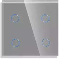 Keturpolis sensorinis jungiklio dangtelis Feelspot, pilkas, 47x47mm