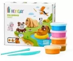 TM Toys Hey Clay - Rinkinys šunų draugai, 15 vnt. pakuotė