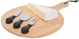 Bambuko sūrio pjaustymo lenta su peiliais