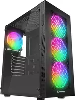 Rampage PLAID V1 kompiuterio korpusas su langeliu, 4x 120mm RGB ventiliatorius, juodas
