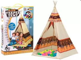 Žaidimų palapinė "Tipi" su 60 margaspalvių kamuoliukų