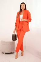 Orange Elegantiškas oranžinių švarkų ir kelnių komplektas