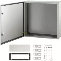 Plieninė elektros dėžutė 60x60x20 cm, IP66, lauko/vidaus, hermetiška, NEMA 4X, su montavimo plokšte, metalinė paskirstymo dėžė