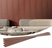 Medinės akustinės panelės 8 vnt, 2450x166x9 mm, moderniai sienai, juodo riešuto garso slopinimo panelės