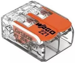 Universali greitoji jungtis LINE/WIRE 2x 0,2-4mm2 WAGO 221-412 (100 vnt. pakuotėje)