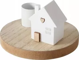 Žvakidė Boltze su nameliu ant pagrindo DOMICIL, aukštis 6,5 cm