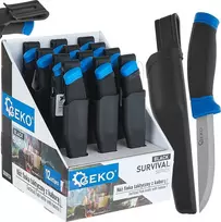 Taktinis Finka peilis 215/105mm su dėklu Juodas SURVIVAL SERIES – demonstracinė dėžutė (12/48)