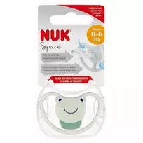 NUK čiulptukas USP 0-6M SIL SPACE FROG 10730331 1/6