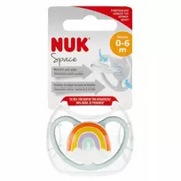 NUK čiulptukas USP 0-6M SIL SPACE RAINB10730331 1/6