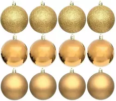 Christmas Decoration Neišardomos Kalėdinės Burbuliukai 12 vnt 6 cm Auksiniai