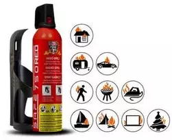 SAFEHOME Safe SET gesintuvas purškiamas 750 raudonas + laikiklis 75C