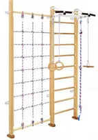 Medinė švediška gimnastikos sienelė SANRO CLIMBER natūrali, 243x174cm