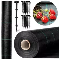 Piktžolių plėvelė 70 g/m², 1.6 m x 50 m, 50 smeigtukų, agroplėvelė, daržo danga, sodo plėvelė, žemės danga