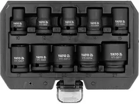 Yato Toya Sa Poland Smūginių trumpų galvučių rinkinys – AS-Drive, CrMo – 1/2", 10 vnt (YT-10252)