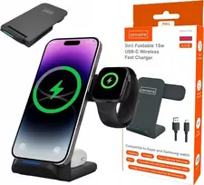 Belaidis indukcinis įkroviklis Zenwire 3 viename USB-C, skirtas „iPhone“, „Samsung Watch QI 15W“ Zenwire A11B