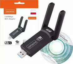 Adapteris USB 3.0 WiFi tinklo plokštė 1300Mb Išorinis 5Ghz Zenwire WD-4605AC