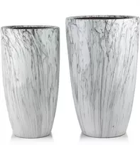 Mondex Since 1986 NEVA MARBLE 2 keraminių užvalkalų rinkinys 39x39x62/31x31x58 cm
