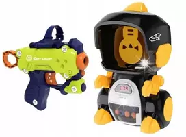 Robotų šaudymo taikinys su kamuoliukais ir skaitikliu