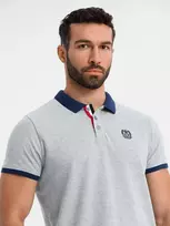 Polo marškinėliai - pilki melanžo v1 om-poss-0105