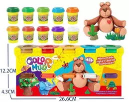 Big Tree Spalvoto plastilino modelino rinkinys vaikams Color Mud – 10 spalvų