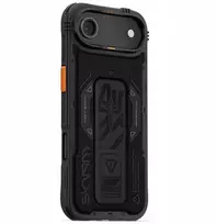 „Skinarma Phantom“ dėklas, skirtas „iPhone 17 Air“ magnetiniam įkrovimui ir laikiklio laikikliui, juodas