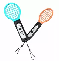 Oranžinis YAXO Tennis Pro Set do Joy-Con Nintendo Switch/Nintendo Switch 2 Inferno Oranžinis&Hydro Mėlyna