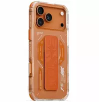 „Skinarma Helio“ dėklas, skirtas „iPhone 17 Pro Max“, magnetinis įkrovimas ir laikiklis, oranžinis