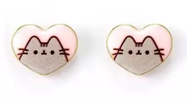 Pusheen Klasikiniai širdies formos auskarai